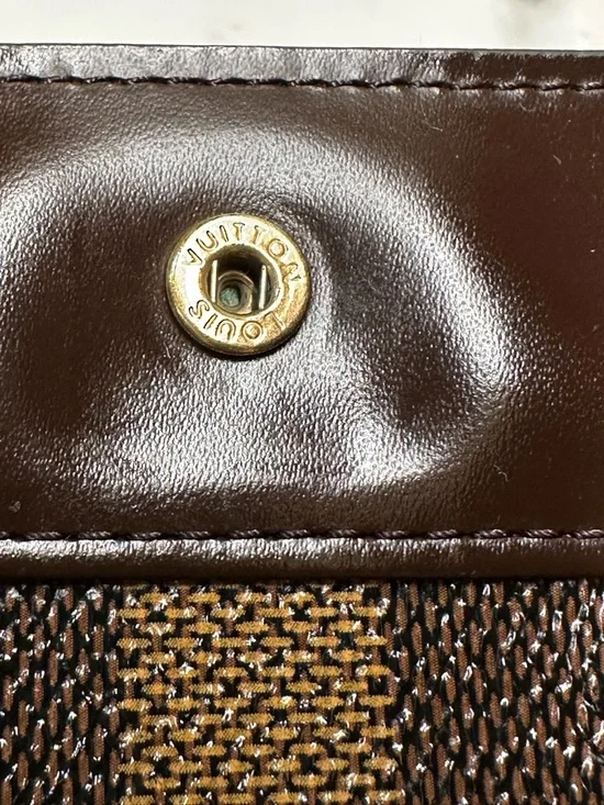 Louis Vuitton Damier Ebene Wallet w/ Gold-Tone Hardware + LV Dust Bag + COA - Picture 11 of 16